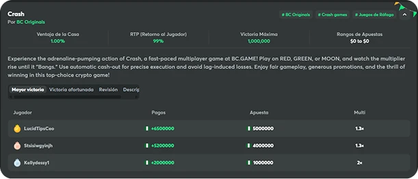 bc game casino originals crash high wins mx mexico