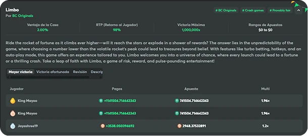 bc game originals limbo high wins mx mexico